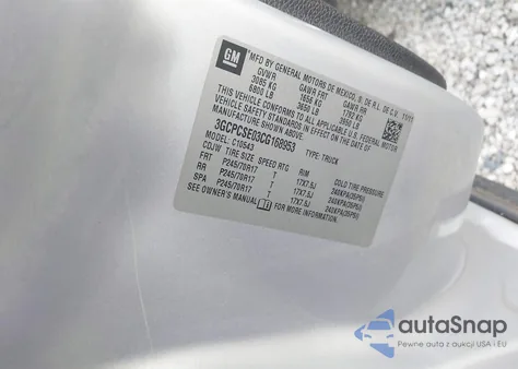 2012 Chevrolet Silverado 1500 Lt из США, поврежденный, VIN 3GCPCSE03CG168953